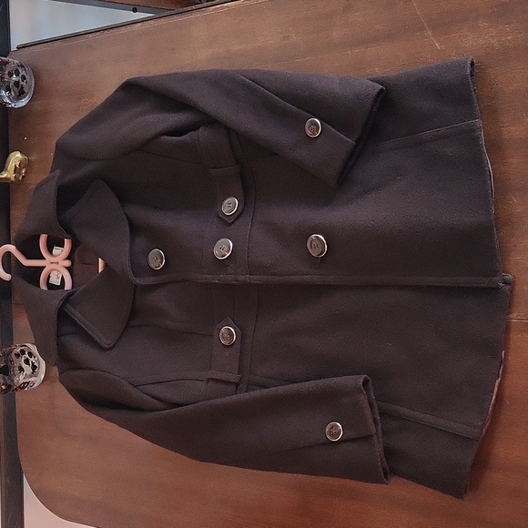 - Cleo brown size 2 wool pea coat - Picture 1 of 17